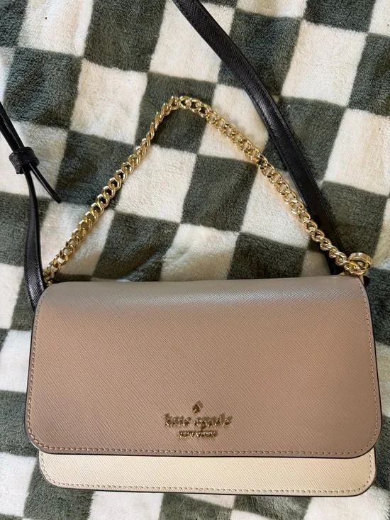 Kate Spade Madison Cross Body Flap Bag in Beige, Ivory, and Black - Picture 1 of 6